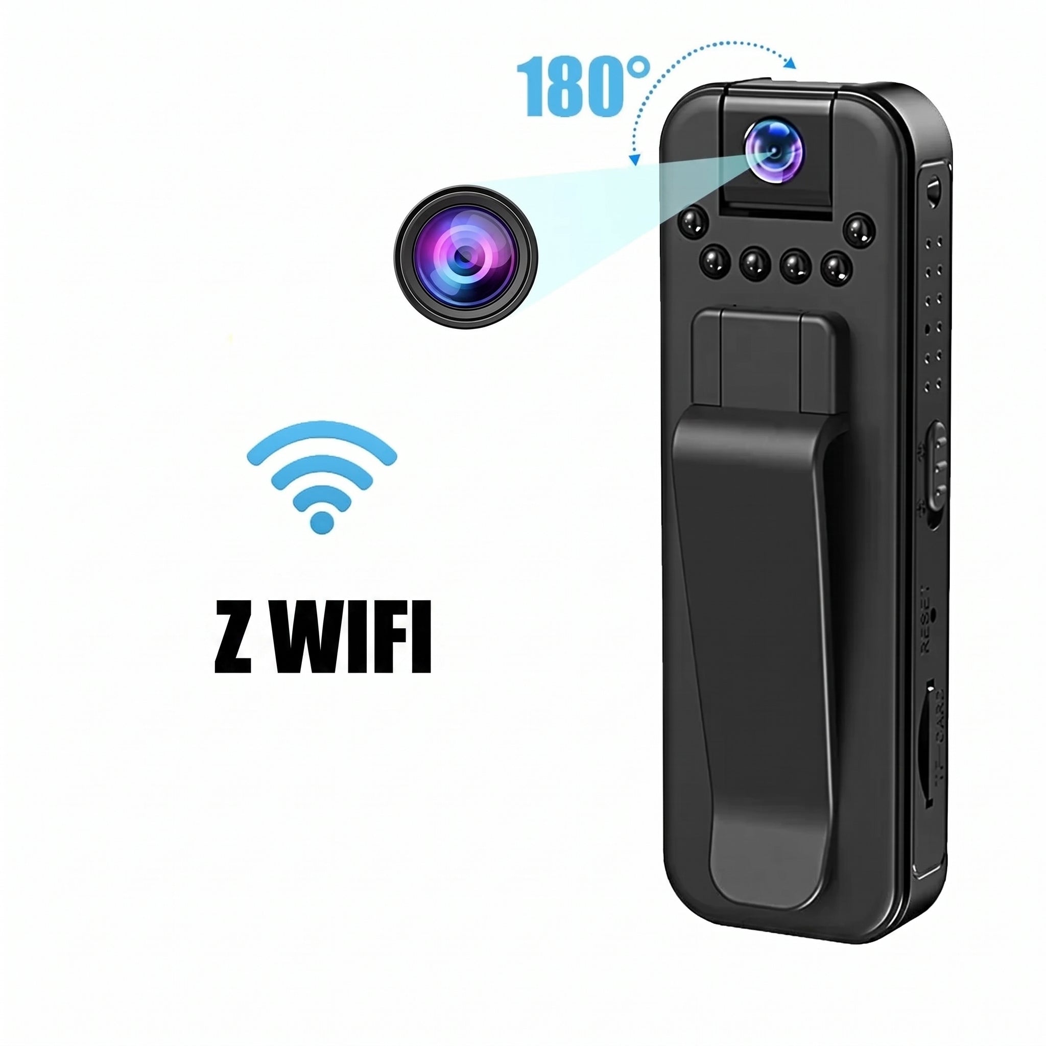 Mini sport camera with clip and night recording