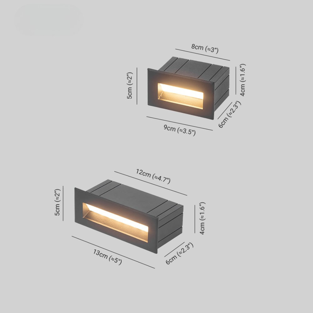 Stair Step Wall Light Recessed LED Outdoor