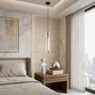 Mini pendant light with crystal glass and brass