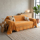 Sofa Cover with Boho Jacquard Pattern and Non-Slip Fit - orange