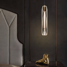 Mini pendant light with crystal glass and brass