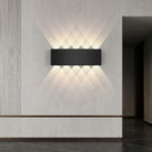 Outdoor LED wall light fixture with up down lighting - black