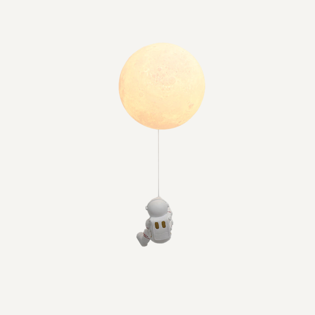Kids bedroom LED wall light with astronaut moon design