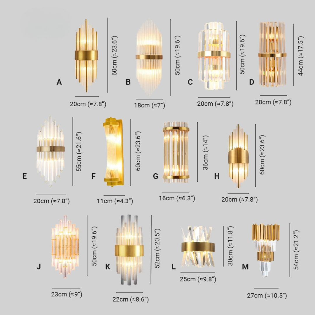Up down LED wall light with crystal stainless steel