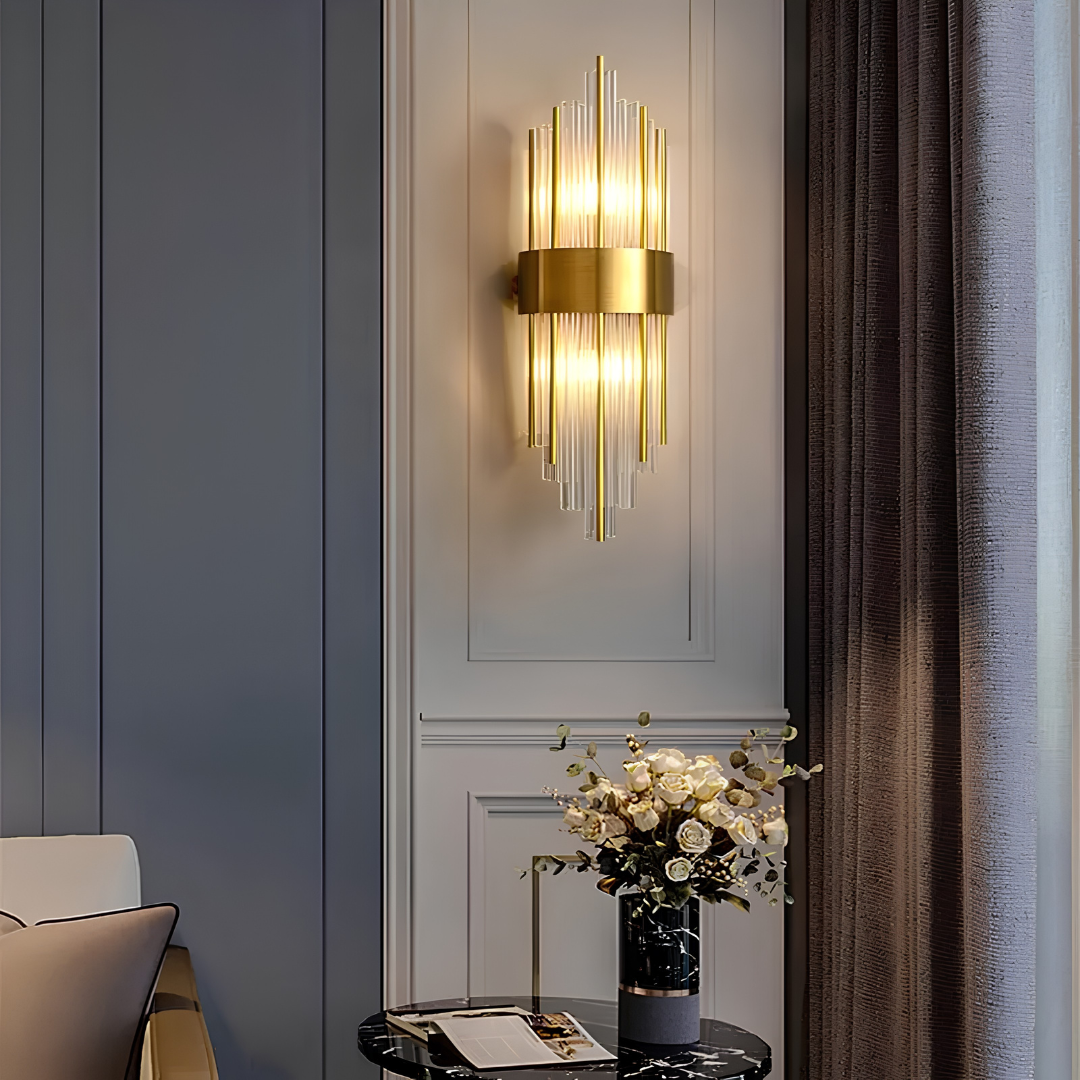 Up down LED wall light with crystal stainless steel