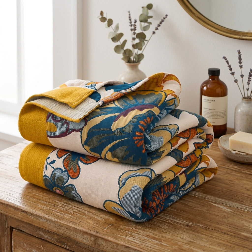 Blanket Reversible Floral Boho Decorative Design