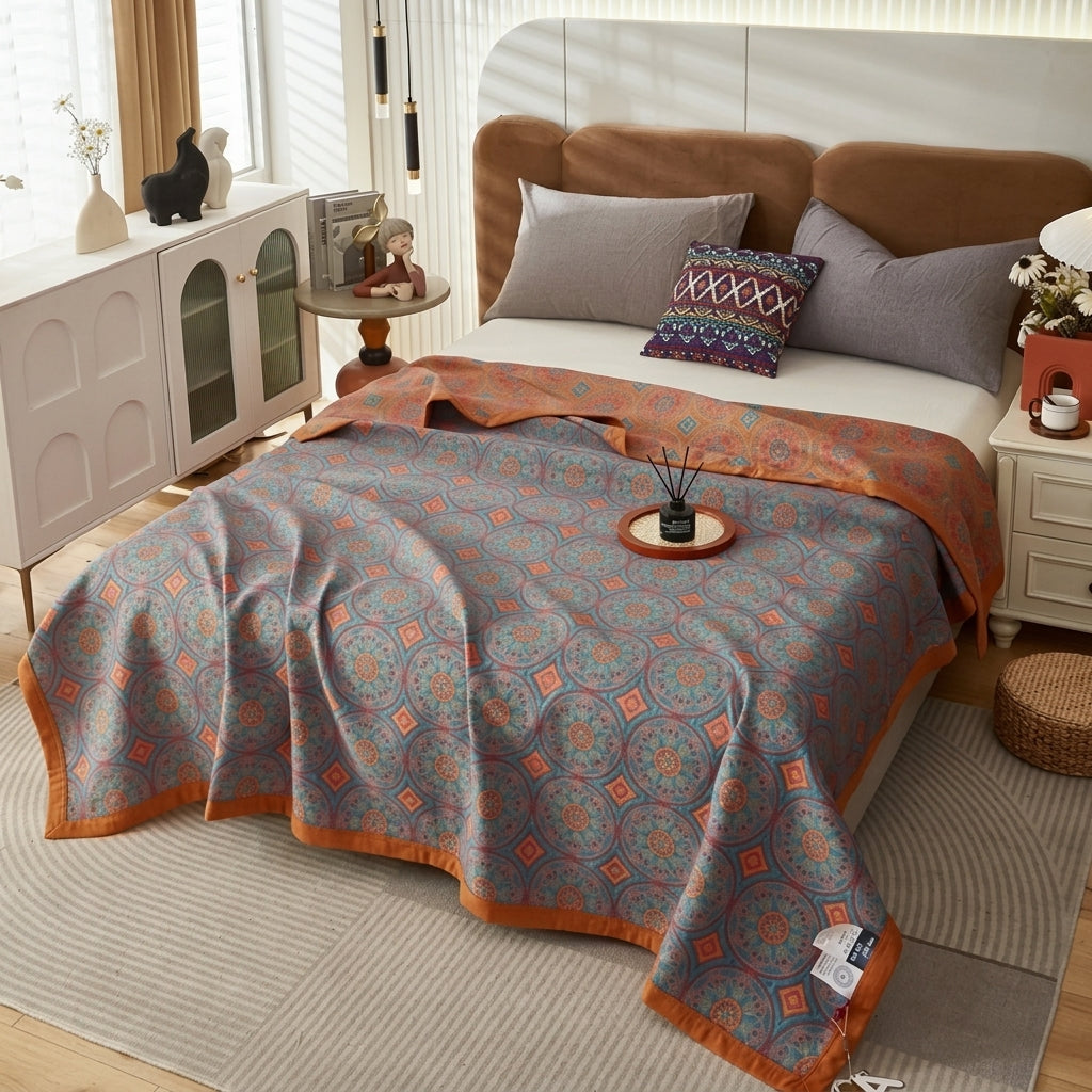 Blanket Reversible Ginkgo Leaf Summer Cotton