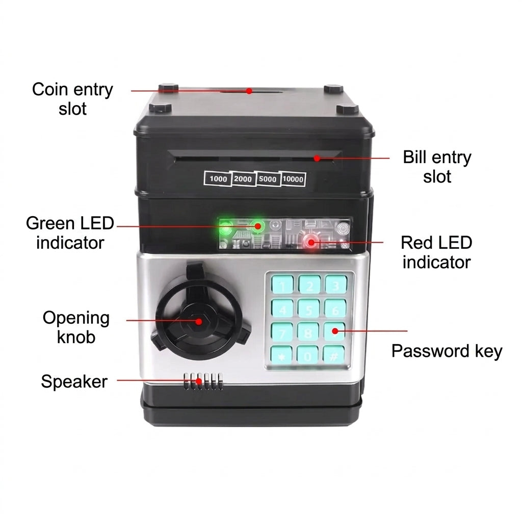 Electronic kids ATM money box with password lock