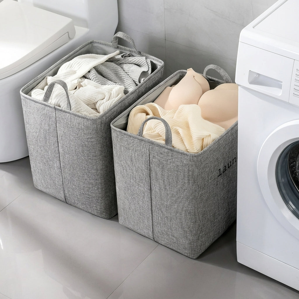 Laundry Basket Foldable with Reinforced Handles