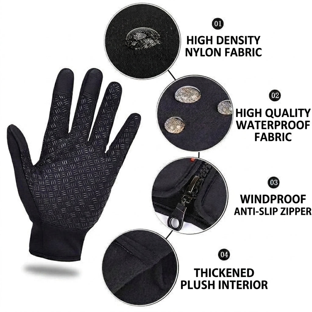 Thermal Gloves Touchscreen Grip Heated Cycling