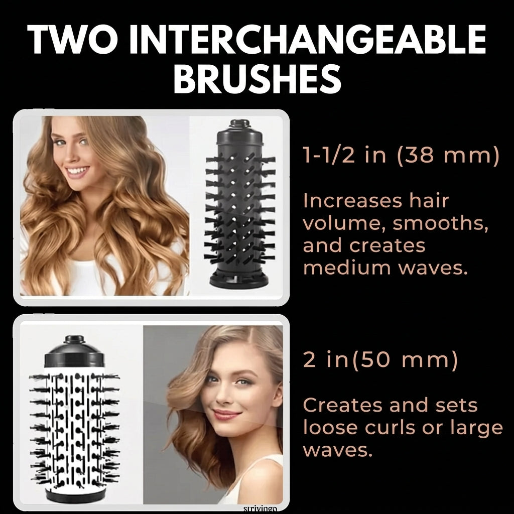Rotating 3 in 1 hair styler with adjustable temperature