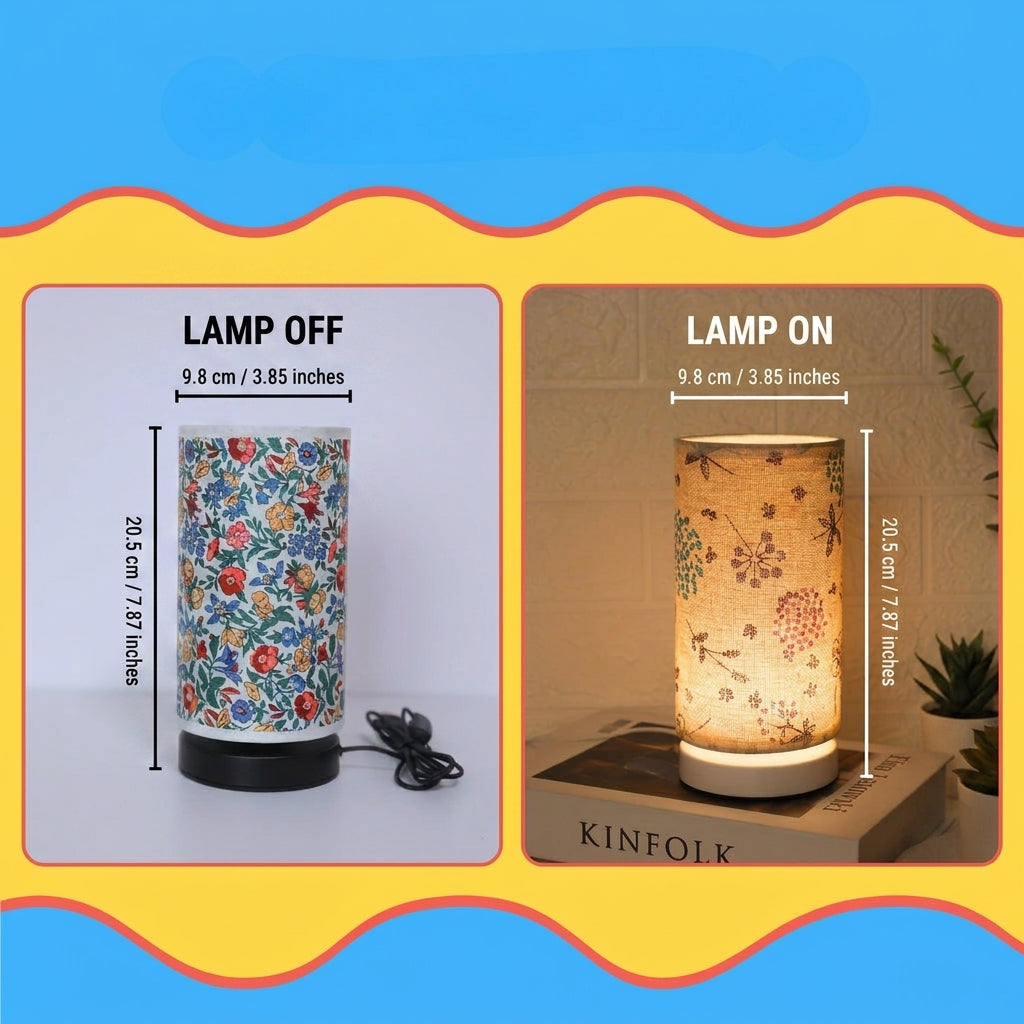 Table Lamp Floral Botanical Decorative Bedroom Desk