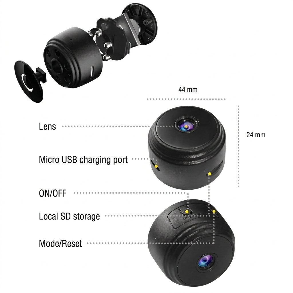 Security Camera Mini Wireless Magnetic Mount Night Vision