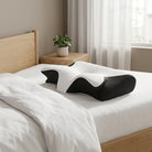 Orthopedic Pillow Memory Foam for Neck and Back Support - white black
