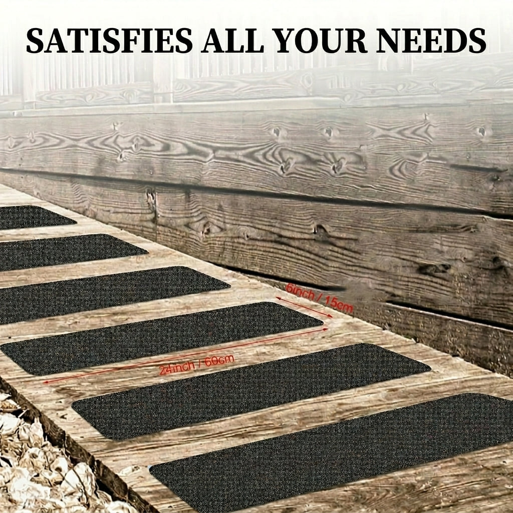 Non Slip Stair Treads with Textured Grip Strips for Stairs