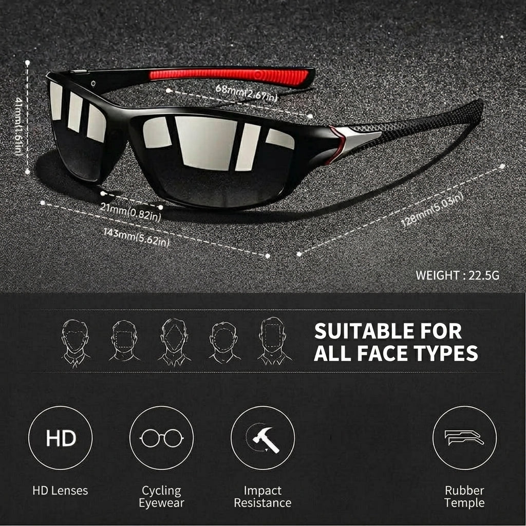 Sport Sunglasses with Polarised Lenses and Full Frame Design