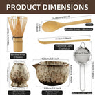 Matcha Tea Set Ceramic Bowls with Bamboo Whisk