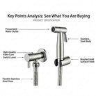 Bidet Sprayer for Toilet with Stainless Steel Wall Holder