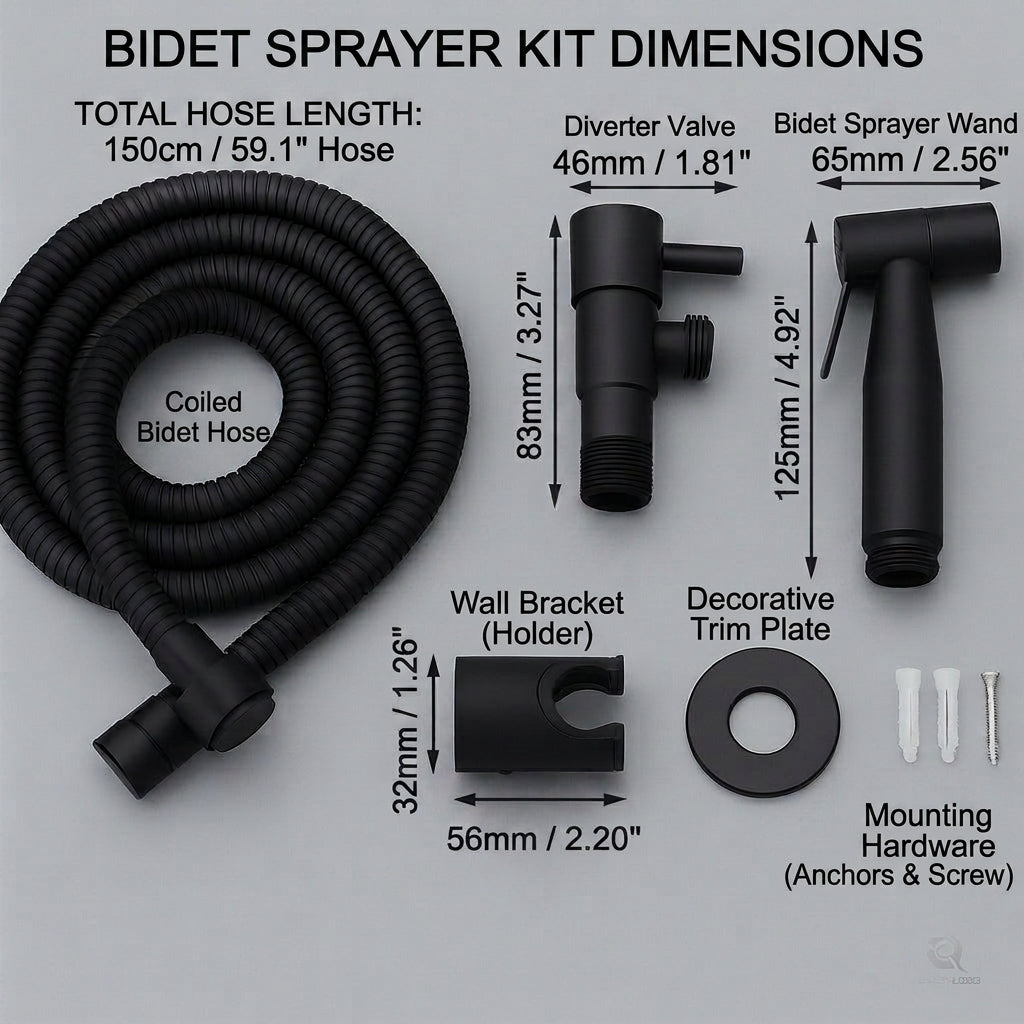 Bidet Sprayer for Toilet with Stainless Steel Wall Holder