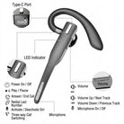 Wireless Bluetooth Headset with Noise Reduction and Ear Hook