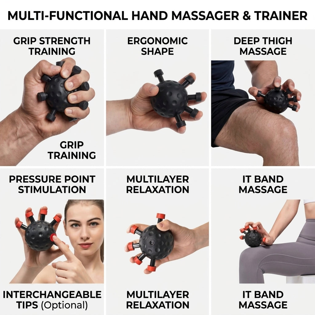 Finger Exerciser with Adjustable Resistance Buttons for Grip Training