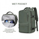 Hiking backpack with multiple compartments and zipped pockets