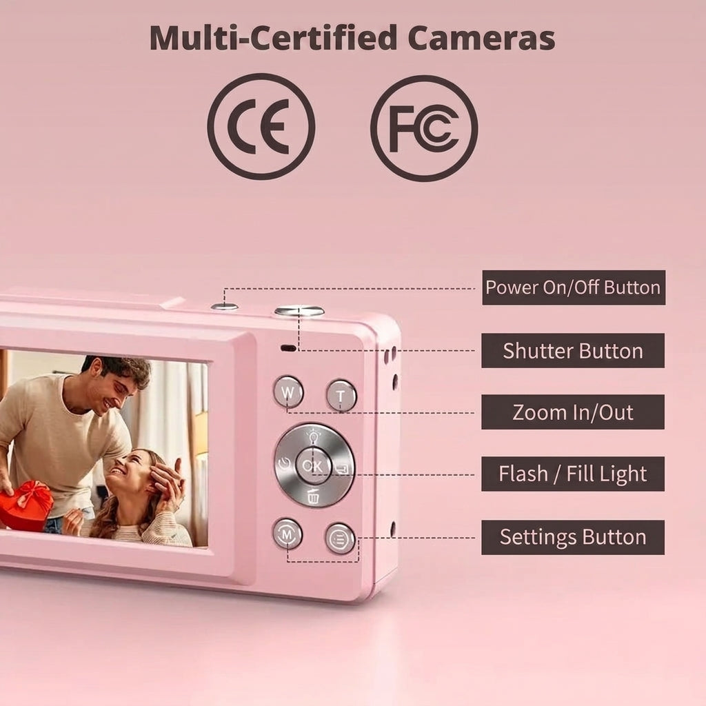 Vintage digital camera with compact design and HD photos