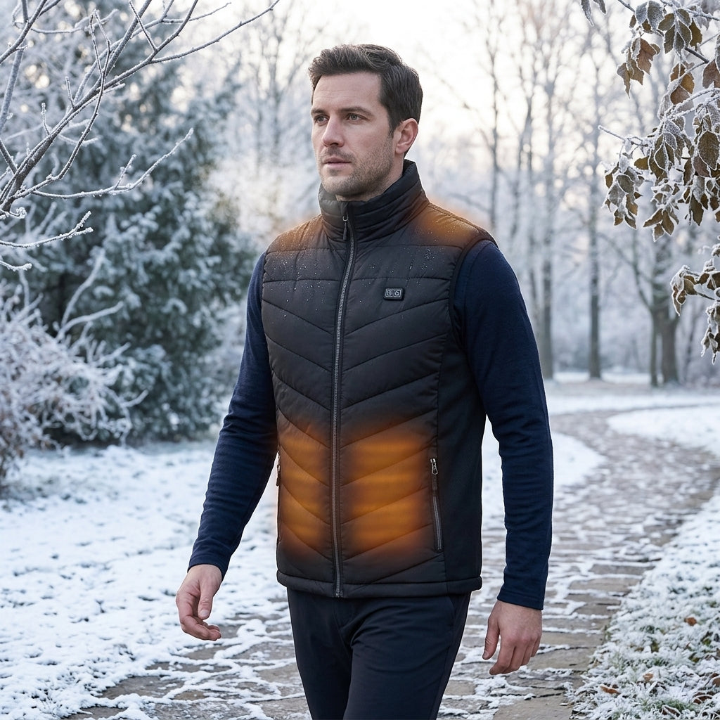 Heated vest with carbon fibre wire and 5000mAh battery