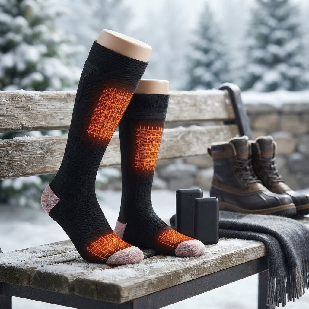 Heated socks with adjustable temperature settings