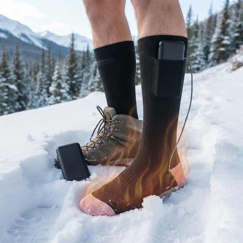 Heated socks with adjustable temperature settings