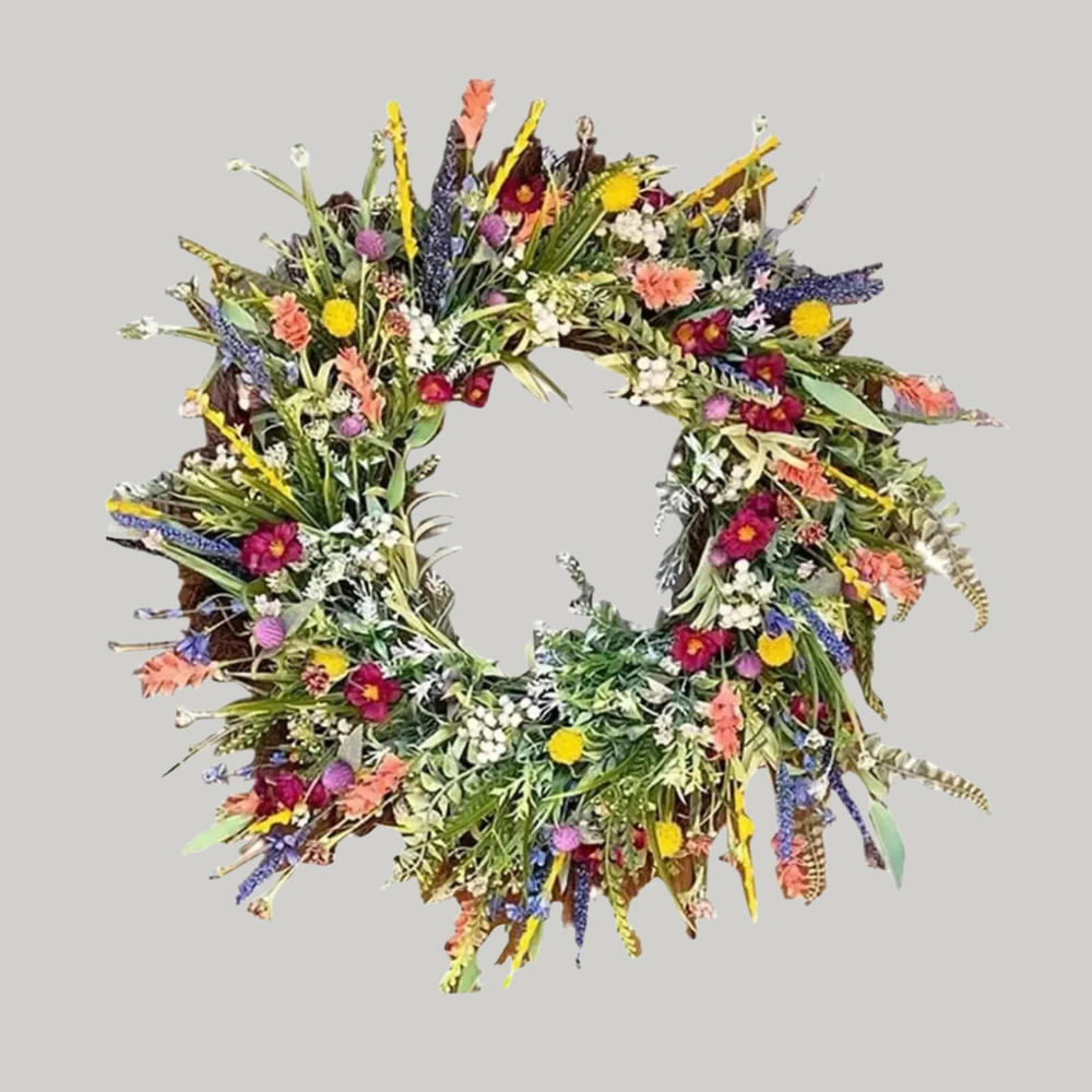 Floral wreath for indoor and outdoor door decoration