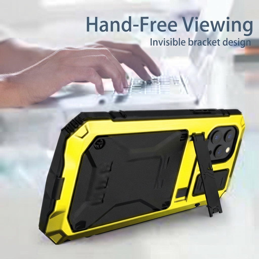 Phone Case With Tempered Glass Screen And Metal Frame