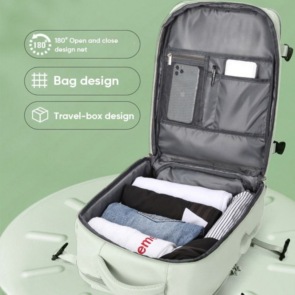 Travel Backpack With Multiple Compartments And USB Charging Port