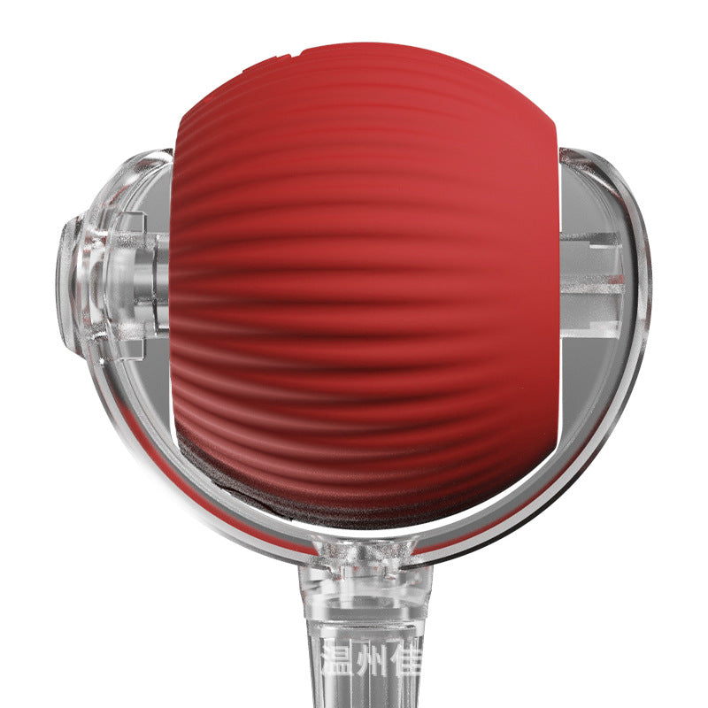 Dog toy with rolling ball and moving tail