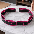 Stretching Belt Elastic Resistance Yoga Pilates Fitness - pink red