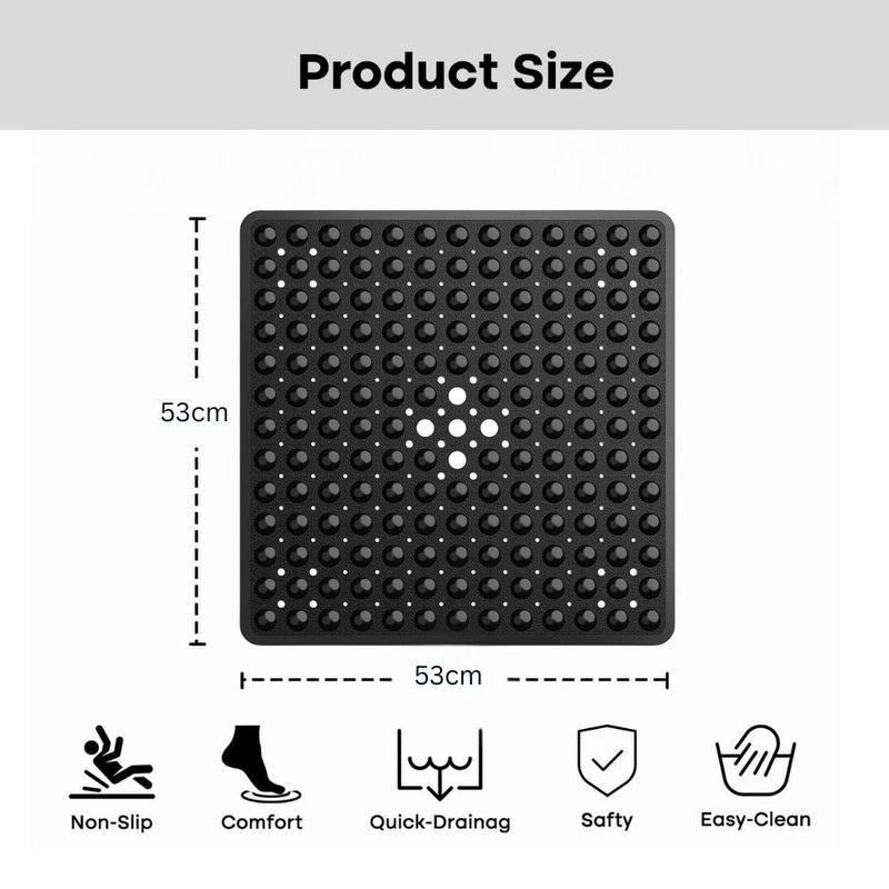 Shower Mat With Square Non Slip Drainage Holes