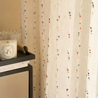 Sheer Window Curtain Panel With Geometric Pattern