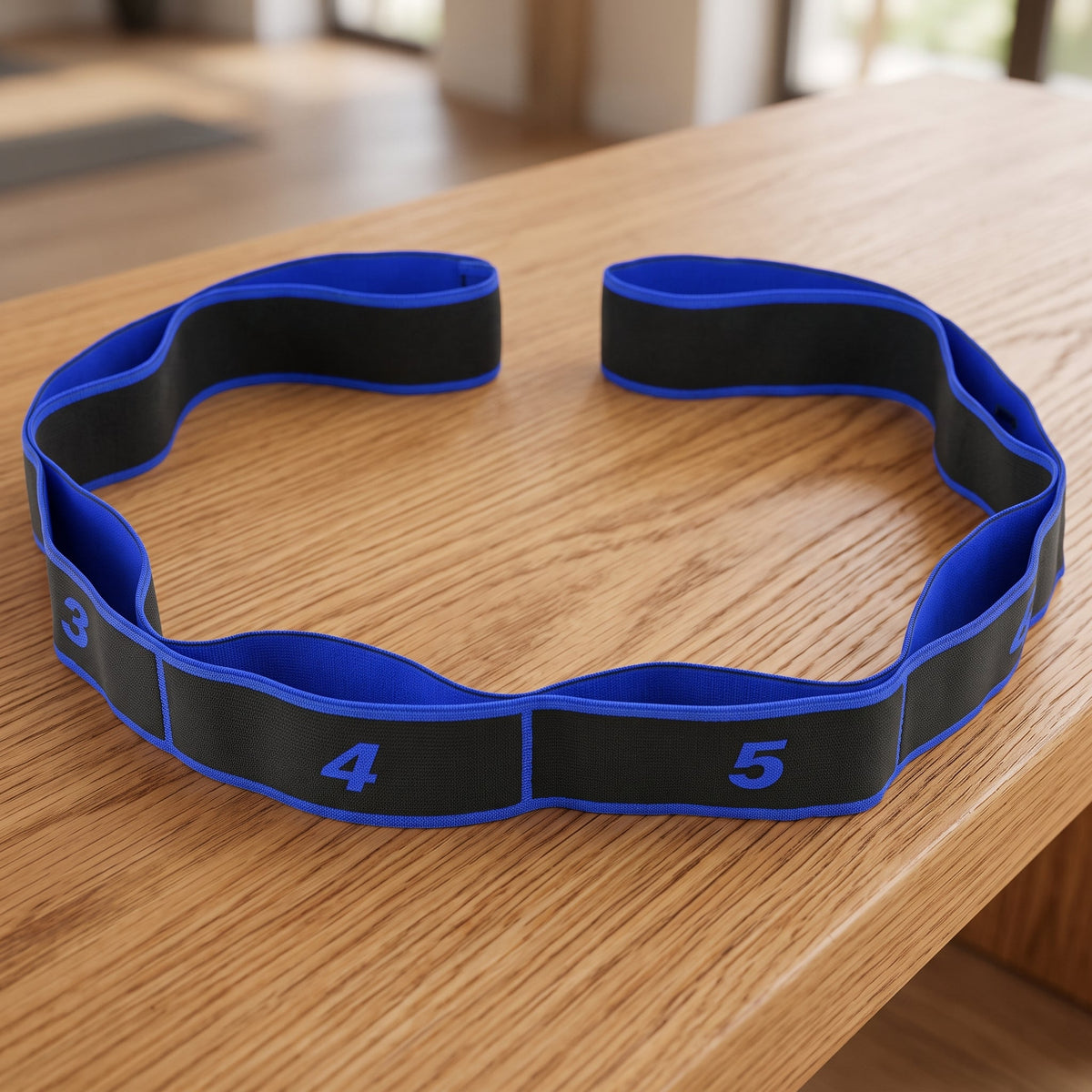 Stretching Belt Elastic Resistance Yoga Pilates Fitness - blue