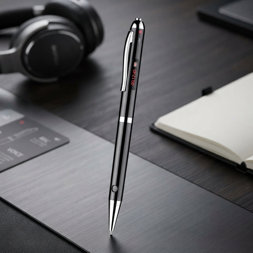Voice Recorder Pen With Microphone And Rechargeable Battery - black