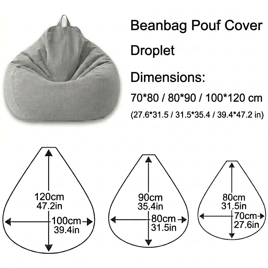 Bean Bag Cover Removable Washable Indoor Seating