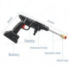 Battery powered spray gun for outdoor cleaning and pet bathing