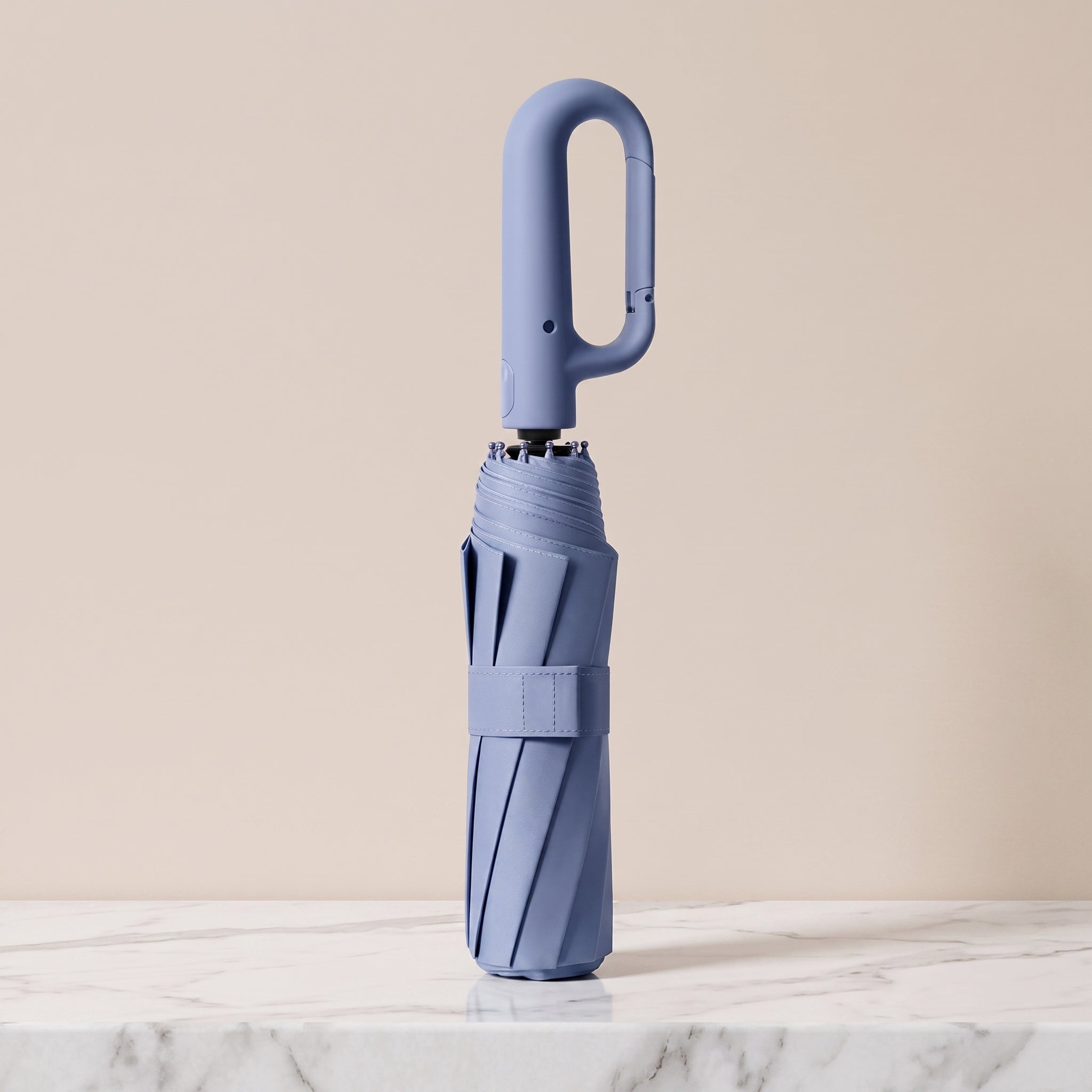 Large folding umbrella with automatic opening design - navy blue