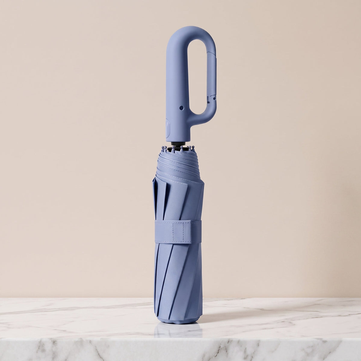 Large folding umbrella with automatic opening design - navy blue