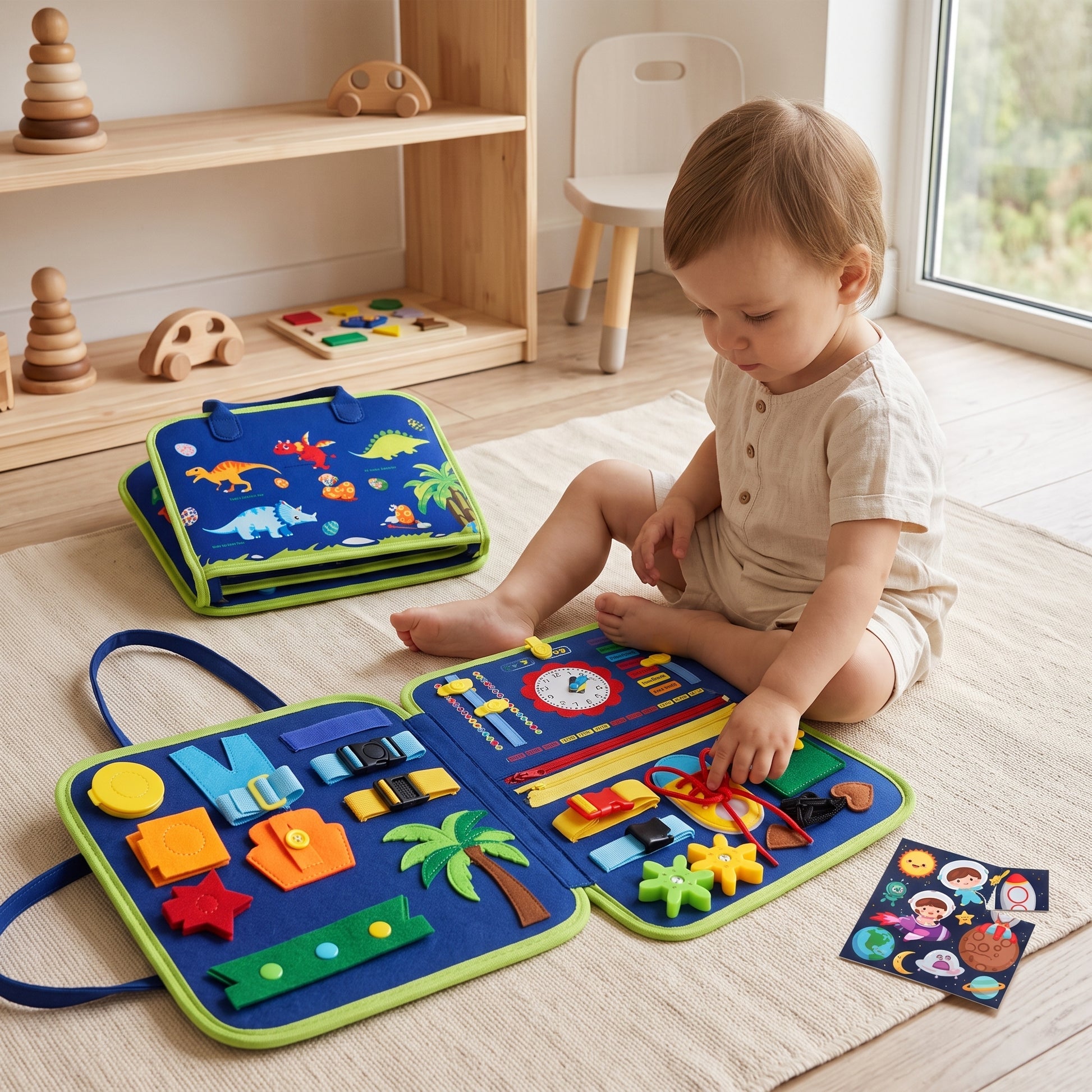 Sensory Activity Book for Children with Interactive Pages - blue
