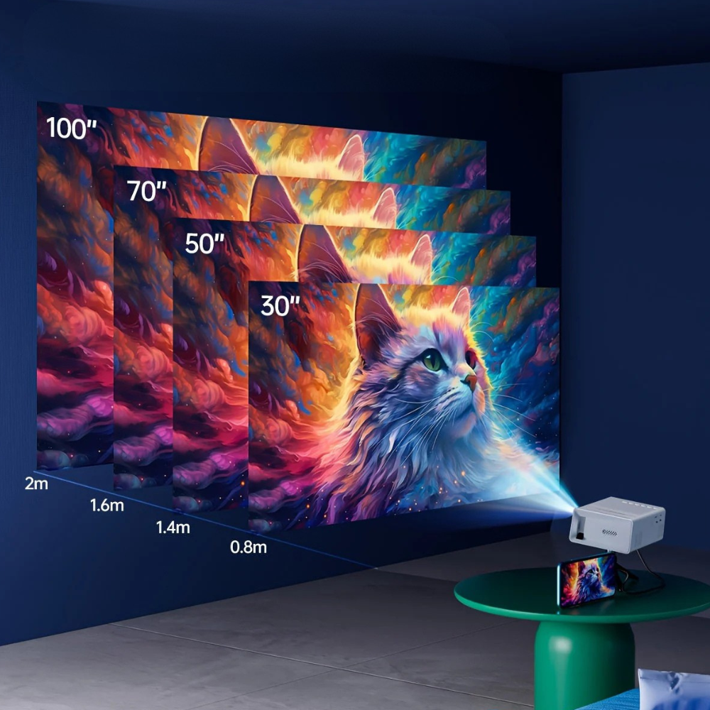 Portable Mini LED Projector with HDMI and USB Connectivity