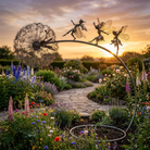 Garden Sculpture Dancing Fairy Metal Outdoor Decor - great adventure