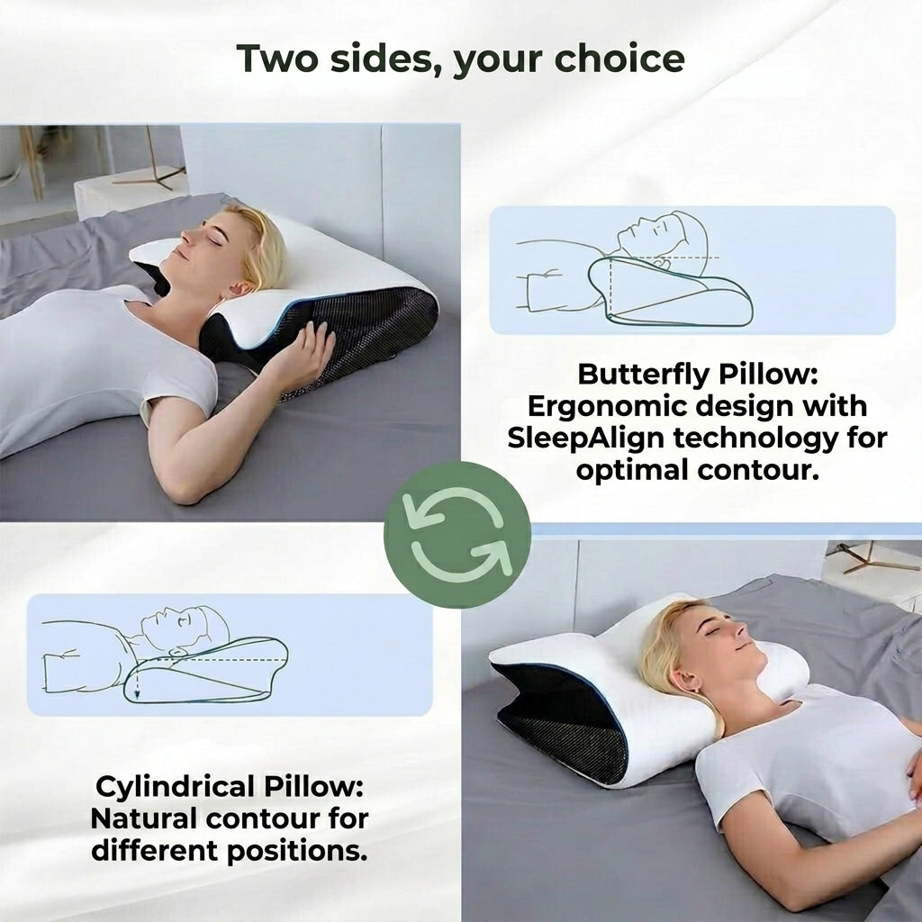 Ergonomic Pillow Memory Foam Contoured Design for Sleep