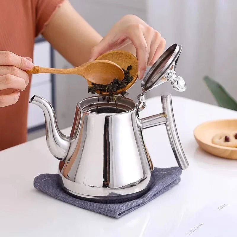 Teapot with Stainless Steel Body and Removable Infuser