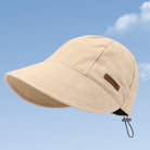 Women's sun hat with wide brim and adjustable fit - beige