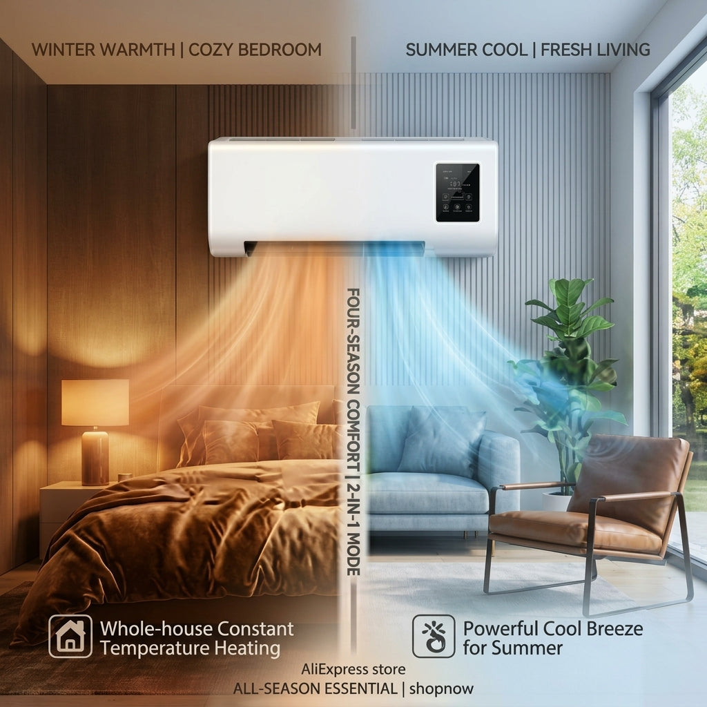 Heater Fan With Wall Mounting Bracket And Remote Control